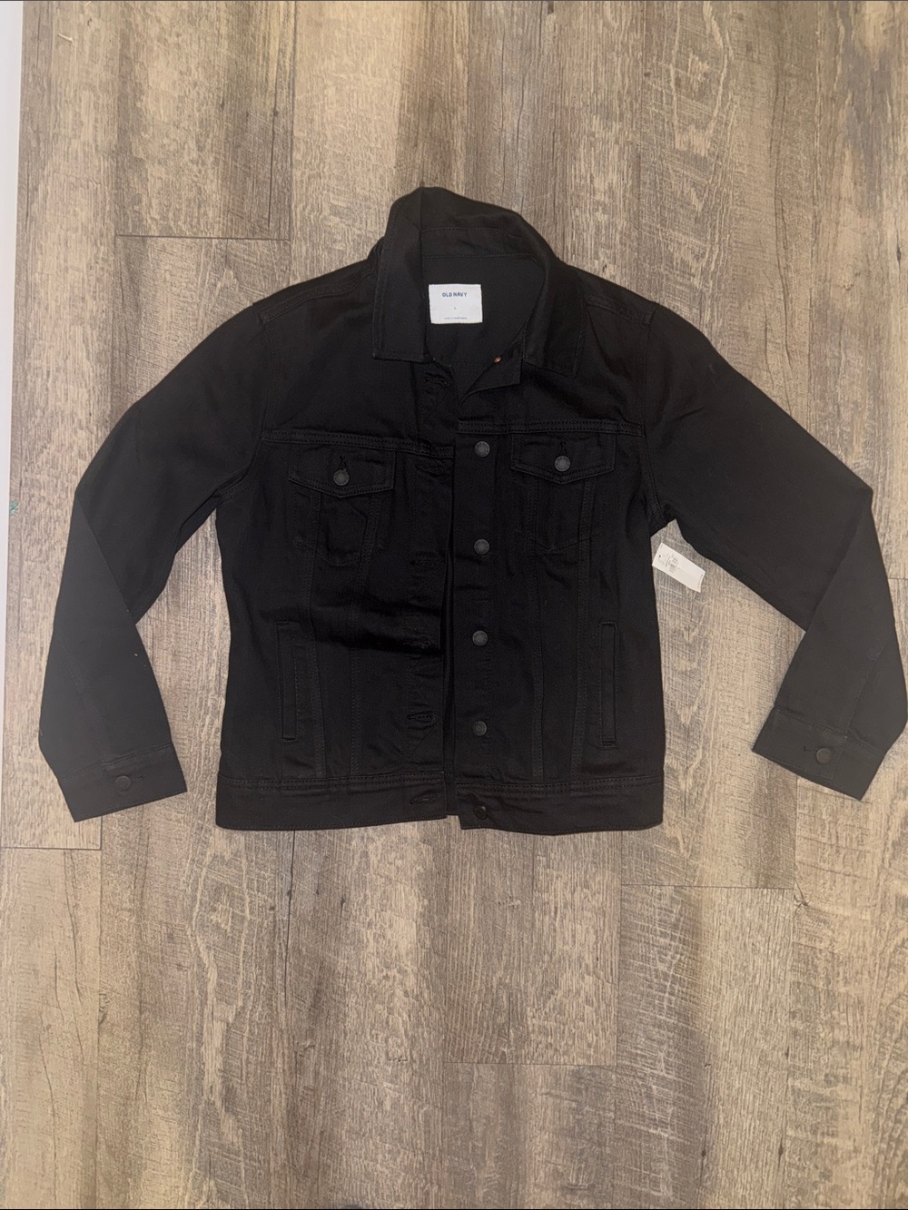 Old Navy Black Denim Jacket with Button Front
